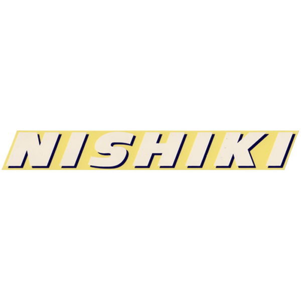 NISHIKI(ニシキ)ビンテージロゴステッカー(ホワイト/ダークネイビーアウトライン)
