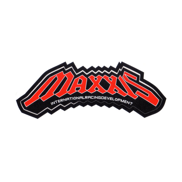 MAXXIS(マキシス)ロゴイメージステッカー(ブラック / オレンジ / Aパターン / 横幅11.5cm)