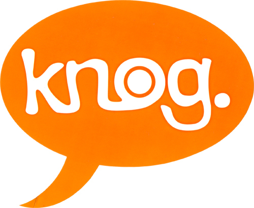 knog(ノグ)ロゴステッカー(オレンジ / ホワイトロゴ)