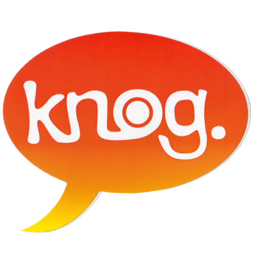 knog(ノグ)ロゴステッカー(オレンジフェード / ホワイトロゴ)