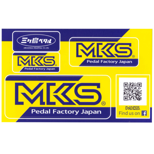 MKS(三ヶ島ペダル)ロゴステッカーセット(イエロー / ネイビー)
