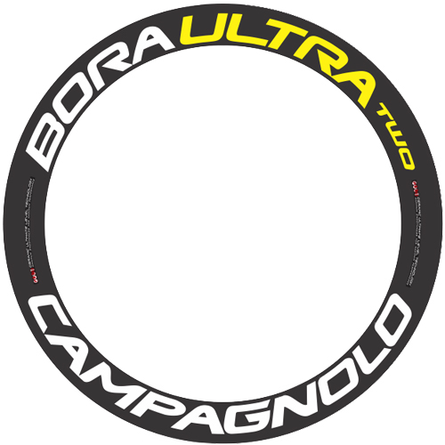 CAMPAGNOLO(カンパニョーロ)BORA ULTRA(ボラウルトラ)TWO 60 ホイール用ロゴステッカー(リム1本分セット / ホワイト / イエロー)