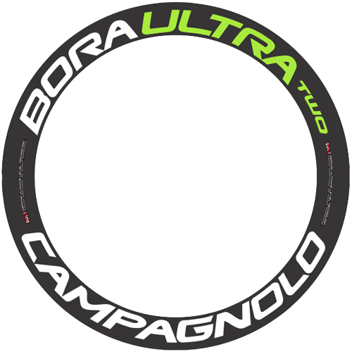 CAMPAGNOLO(カンパニョーロ)BORA ULTRA(ボラウルトラ)TWO 60 ホイール用ロゴステッカー(リム1本分セット / ホワイト / グリーン)