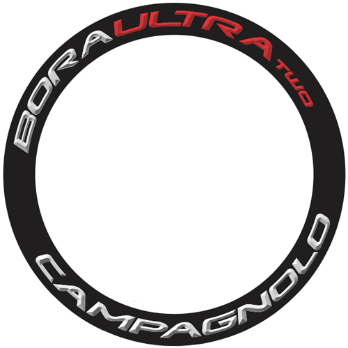CAMPAGNOLO(カンパニョーロ)BORA ULTRA(ボラウルトラ)TWO 60 ホイール用ロゴステッカー(リム1本分セット / シルバーグレー / レッド)