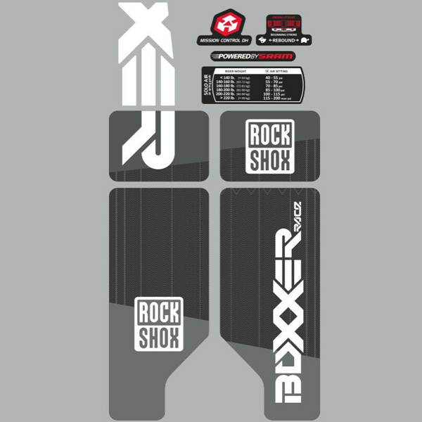 ROCK SHOX(ロックショックス)サスペンション ステッカーセット(BOXXER(ボクサー)2010 / グレー)