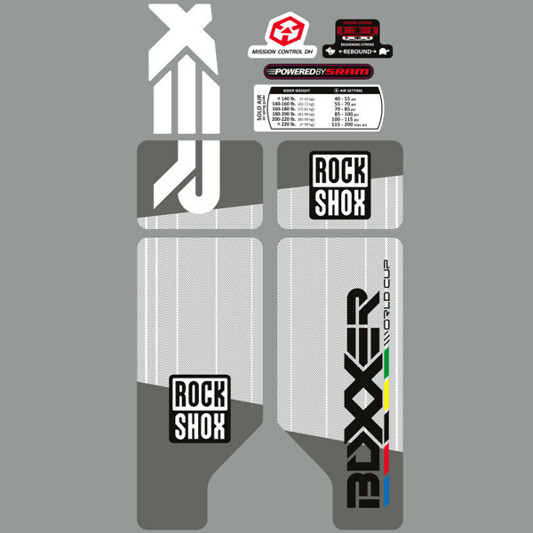 ROCK SHOX(ロックショックス)サスペンション ステッカーセット(BOXXER(ボクサー)2010 WORLD CUP)