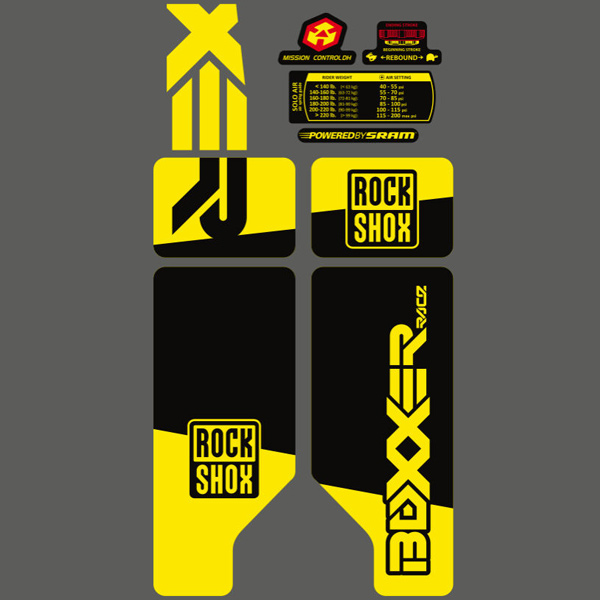 ROCK SHOX(ロックショックス)サスペンション ステッカーセット(BOXXER(ボクサー)2010 / ネオンイエロー)