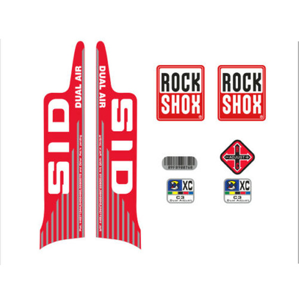 ROCK SHOX(ロックショックス)サスペンション ステッカーセット(SID XC DUAL AIR / レッドバージョン)