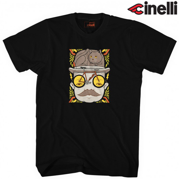 Cinelli(チネリ)×JEREMY FISH(ジェレミー フィッシュ)MR CAT HAT Tシャツ(ブラック)