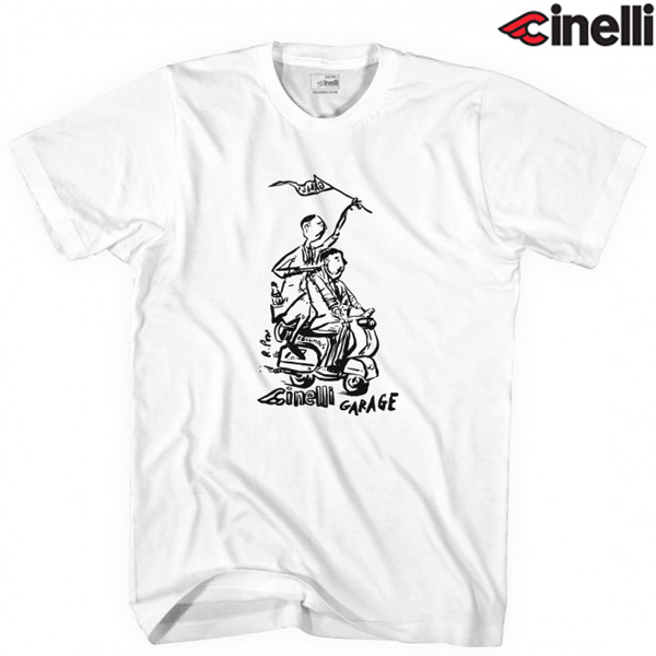 Cinelli(チネリ)Russ Pope GARAGE(ラスポープ ガレージ)Tシャツ(ホワイト)