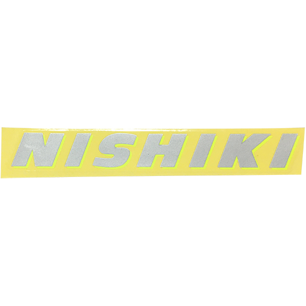 NISHIKI(ニシキ)ビンテージロゴステッカー(シルバー/ネオンイエローアウトライン)