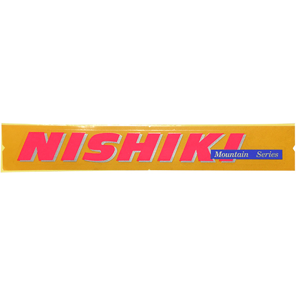 NISHIKI(ニシキ)ビンテージロゴステッカー(ネオンオレンジ/シルバーアウトライン)