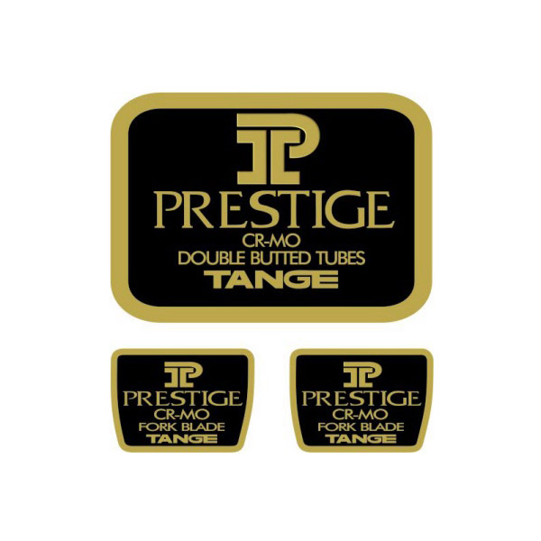 TANGE(タンゲ)PRESTIGE(プレステージ)V2フレーム&フロントフォークチュービングステッカーセット(ブラック/ゴールド)