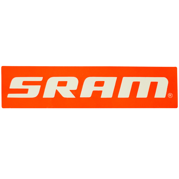 SRAM(スラム)ロゴステッカー(レッド/ホワイトロゴ/W10.5/H2.5)