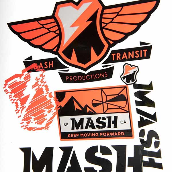 MASH(マッシュ)ステッカーパック(ネオンオレンジ/ブラック)