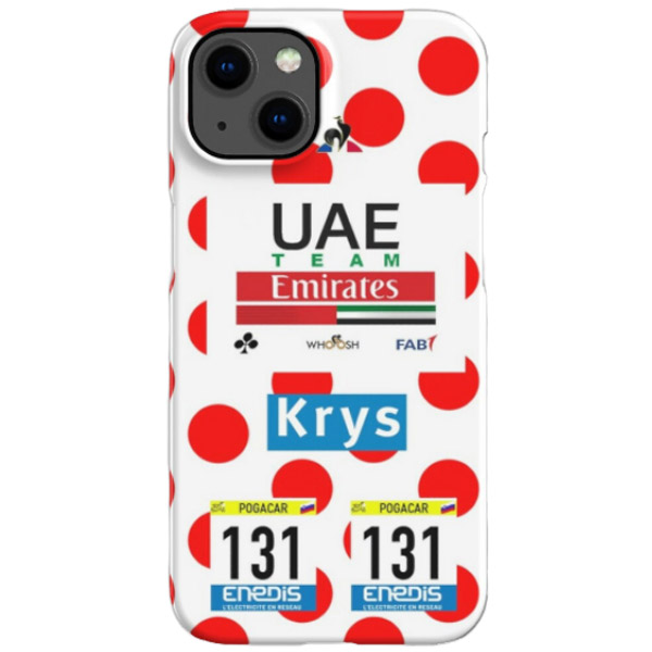UAE TEAM EMIRATES(ユーエーイー チームエミレーツ)TADEJ POGACAR(タデイ ポガチャル)Tour de France(ツールドフランス)maillot blanc a pois rouges(マイヨ ブラン ア ポワ ルージュ)iPhoneケース