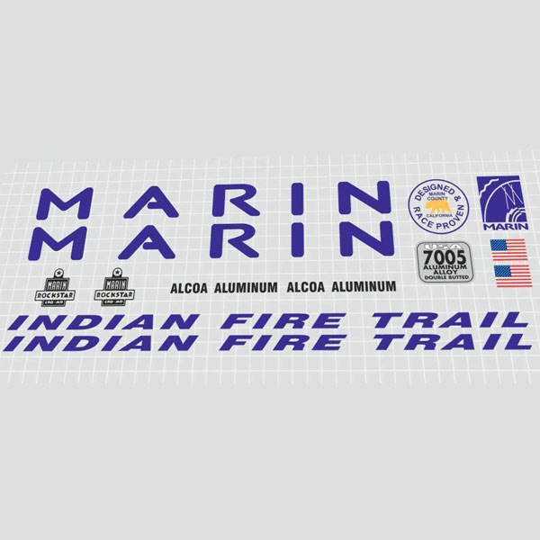 MARIN(マリン)INDIAN FIRE TRAIL(インディアンファイヤートレイル)ステッカーセット(1993/ネイビー)
