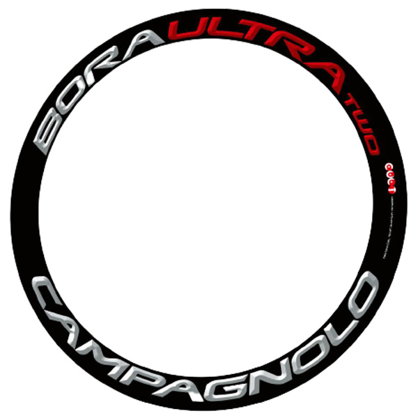 CAMPAGNOLO(カンパニョーロ)BORA ULTRA(ボラウルトラ)TWO 50 ホイール用ロゴステッカー(リム1本分セット / シルバーグレー / レッド)