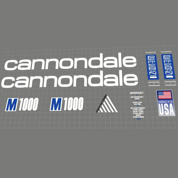 cannondale(キャノンデール)M1000ステッカーセット(1993)