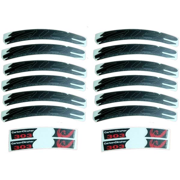 ZIPP(ジップ)303 SPEED WEAPONRY(スピードウェポンリー)リムステッカーセット(2012/ブラック/ダークグレー/リム2本分)