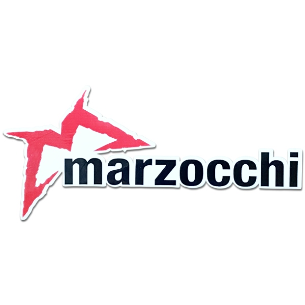 marzocchi(マルゾッキ)サスペンション ロゴステッカー(Aデザイン/ブラックロゴ/ホワイト/レッド)