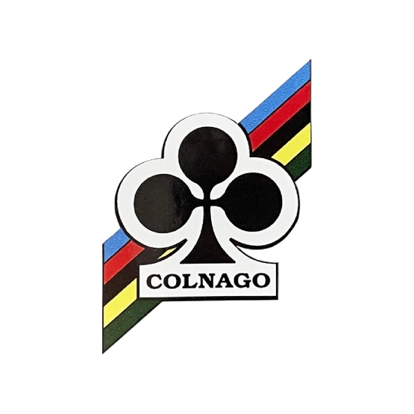 COLNAGO(コルナゴ)ロゴステッカー(ブラックロゴ/ホワイト/レインボーライン/W4.7/H6.8)