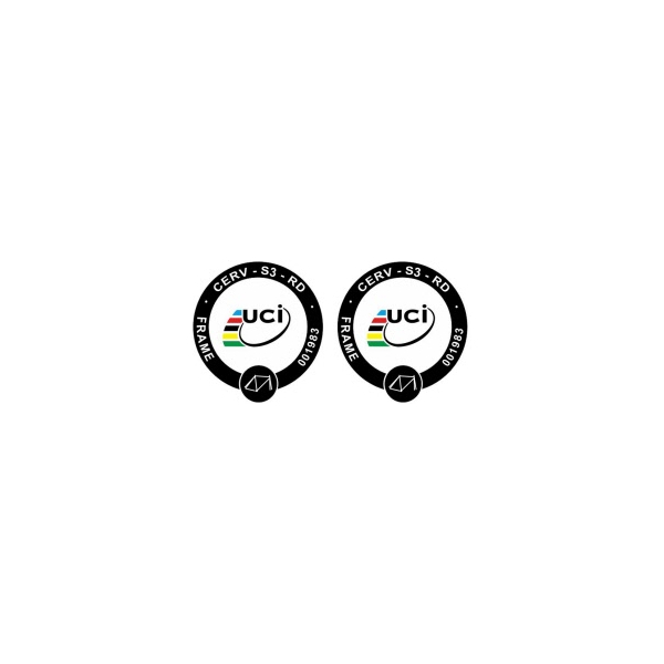 UCI(ユーシーアイ)approved frame sticker(アプローブ フレームステッカー)(W28/H30/cervelo S3バージョン)