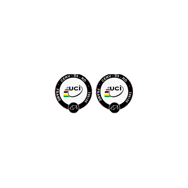 UCI(ユーシーアイ)approved frame sticker(アプローブ フレームステッカー)(W28/H30/cervelo S5バージョン)