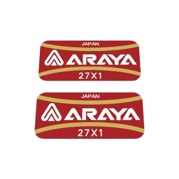 ARAYA(アラヤ)リムステッカー(27×1/レッド/ホワイトロゴ)