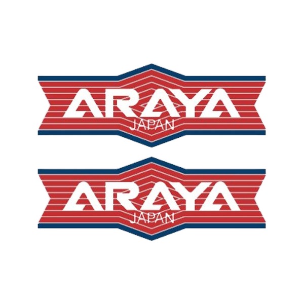 ARAYA(アラヤ)リムステッカー(ストライプ/レッド/ホワイトロゴ)