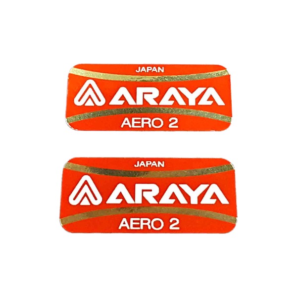 ARAYA(アラヤ)リムステッカー(AERO(エアロ)2/レッド/ホワイトロゴ/ミラーゴールドライン)