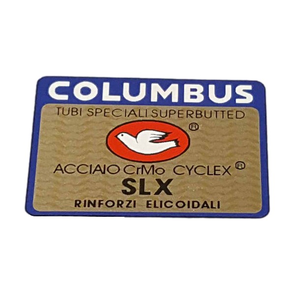 COLUMBUS(コロンバス)SLX ACCIAIO CrMo CYCLEXフレームチュービングステッカー(ブルー/ゴールド)