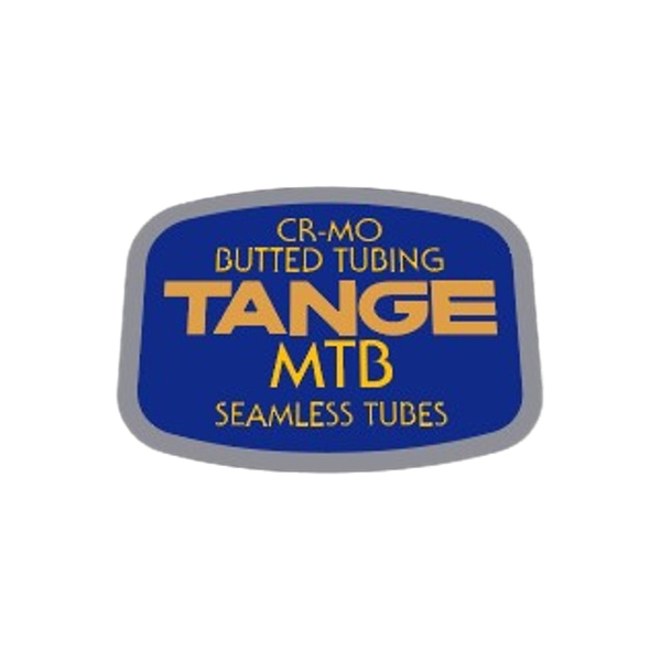 TANGE(タンゲ)1989 MTB CR-Mo BUTTED SEAMLESS(クロモリバテッドシームレス)フレームチュービングステッカー(ブルー/オレンジロゴ)