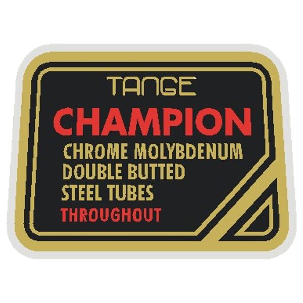 TANGE(タンゲ)CHAMPION(チャンピオン)CR-MO DOUBLE BUTTED(クロモリダブルバテッド)フレームチュービングステッカー(ブラック/ゴールド)