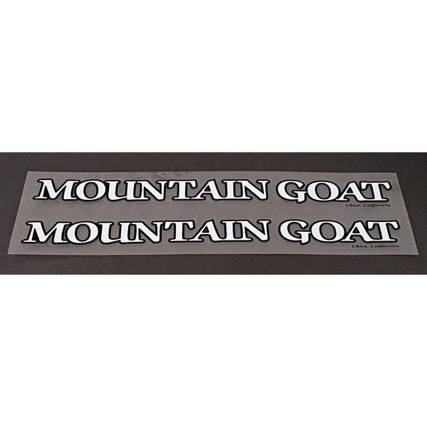 MOUNTAIN GOAT(マウンテンゴート)DOWN TUBE(ダウンチューブ)ステッカー(ホワイト/ブラックアウトライン)