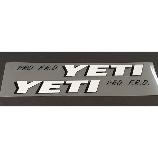 YETI(イエティ)PRO F.R.O. DOWN TUBE(ダウンチューブ)ステッカー(ホワイト/ブラックアウトライン)