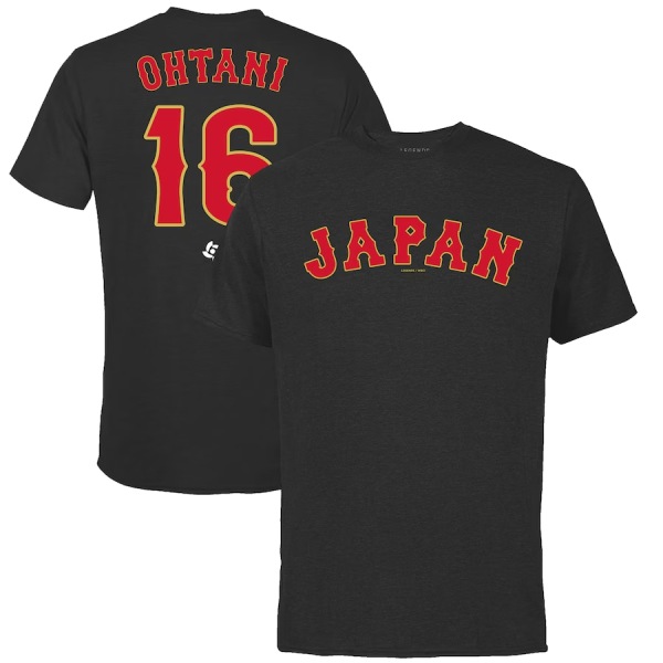 Shohei Ohtani(大谷翔平)2023 World Baseball Classic(WBC)Name & Number Tシャツ(ブラック)