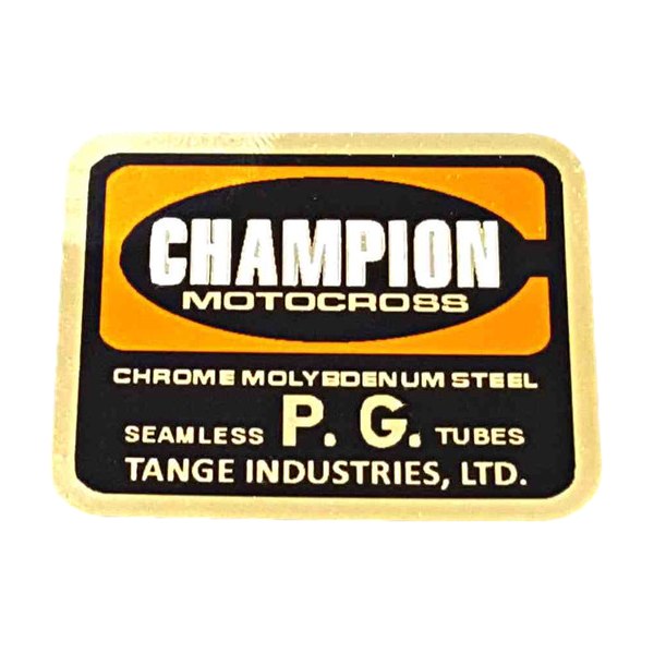 TANGE(タンゲ)CHAMPION MOTOCROSS(チャンピオンモトクロス)フレームチュービングステッカー(ブラック/オレンジ)