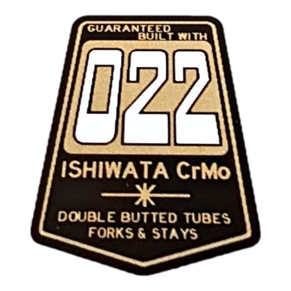 ISHIWATA(イシワタ)022 DOUBLE BUTTED(ダブルバテッド)フレームチュービングステッカー(ブラック/ゴールド)
