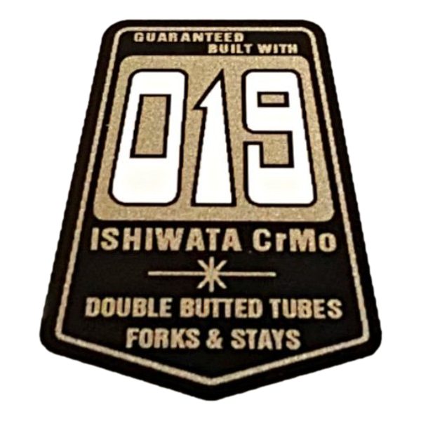 ISHIWATA(イシワタ)019 DOUBLE BUTTED(ダブルバテッド)フレームチュービングステッカー(ブラック/ゴールド)