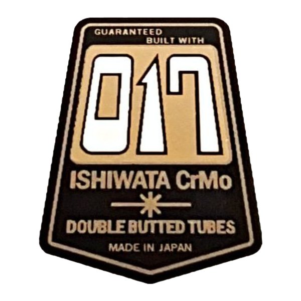 ISHIWATA(イシワタ)017 DOUBLE BUTTED(ダブルバテッド)フレームチュービングステッカー(ブラック/ゴールド)