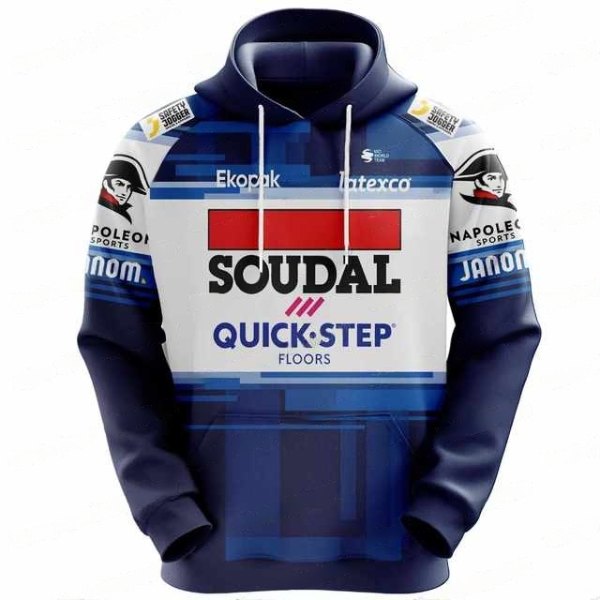 SOUDAL QUICK STEP(スーダル クイックステップ)チームフードパーカー(2023/ネイビー/Aデザイン)