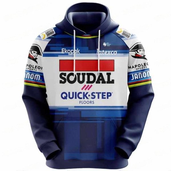 SOUDAL QUICK STEP(スーダル クイックステップ)チームフードパーカー(2023/ネイビー/Bデザイン)