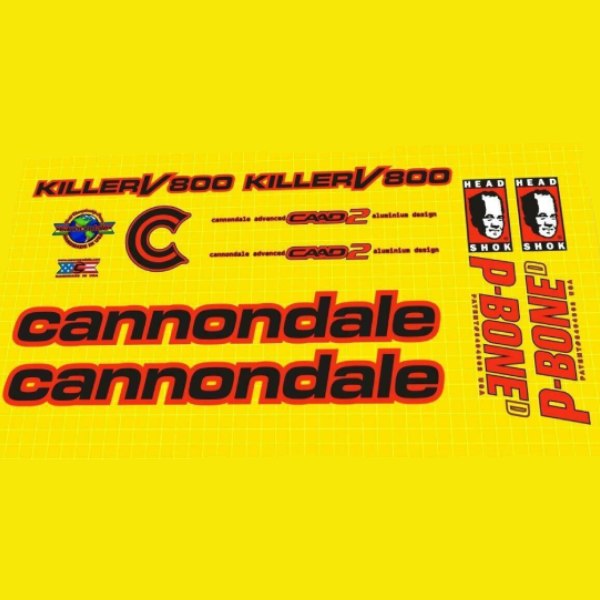 cannondale(キャノンデール)KILLER(キラー)V800ステッカーセット(レッド/ブラック)