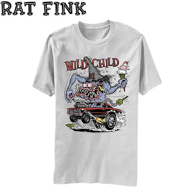 RAT FINK(ラットフィンク)WILD CHILD(ワイルドチャイルド)Tシャツ(シルバーグレー)
