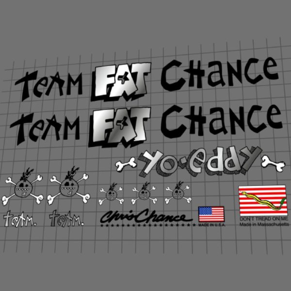 FAT CHANCE(ファットチャンス)yo eddy(ヨーエディ)フレームステッカーセット(1990/ブラック/シルバー)