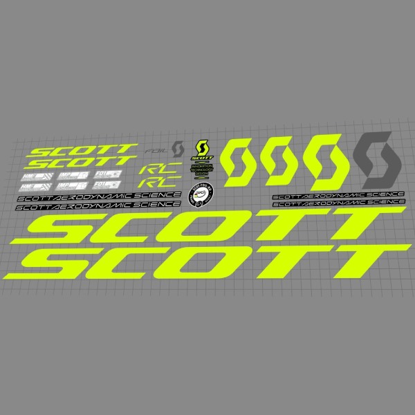 SCOTT(スコット)Foil(フォイル)RCフレームステッカーセット(2019/イエロー/グレー)