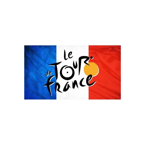TOUR de France(ツールドフランス)ロゴステッカー(フラッグ/ブルー/ホワイト/レッド/ブラックロゴ)