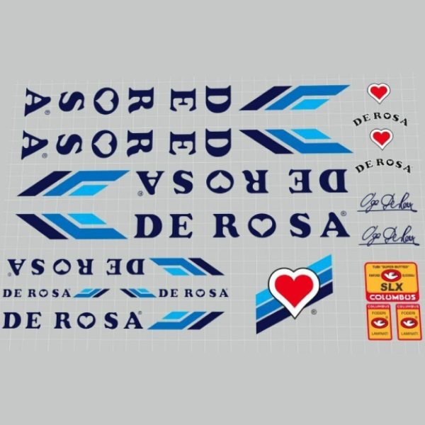 DE ROSA(デローザ)PROFESSIONAL(プロフェッショナル)SLXトラックバイクフレームステッカーセット(TEAM ARIOSTEA 1987/ブラック)