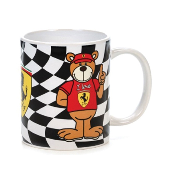 SCUDERIA FERRARI(スクーデリア フェラーリ)Bear Mug(ベアマグカップ)(チェッカーフラッグタイプ)